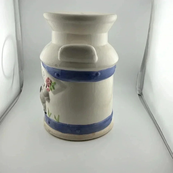 10” Vtg Old Fashion Farmhouse Country Style Ceramic Cookie Jar 3D Milk Can - Picture 4 of 12